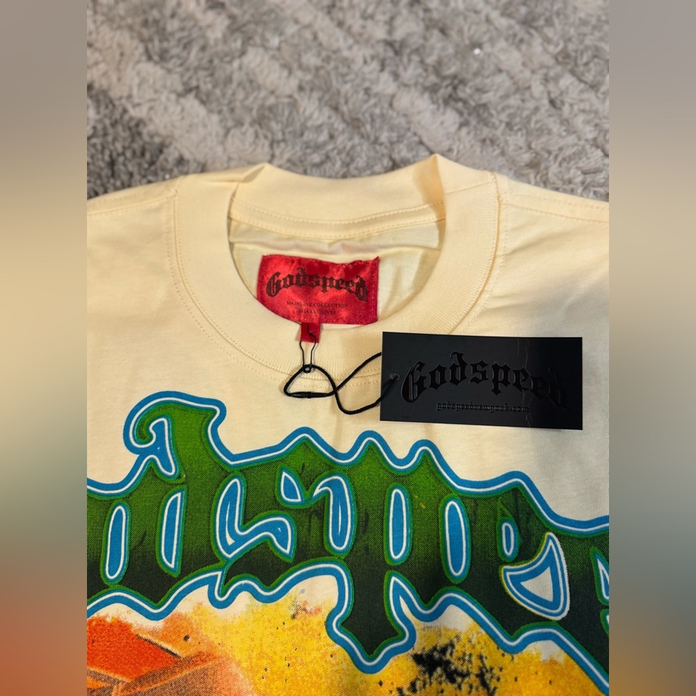 Godspeed Men's Graphic Tee - Cream and Black - Picture 3 of 3